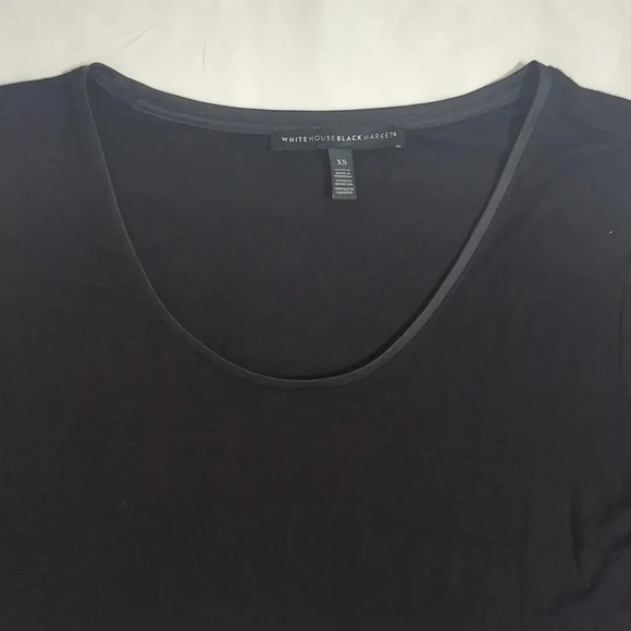 WHBM Long-Sleeve Scoop-Neck Tee, Color Black Size XS - Picture 5 of 14